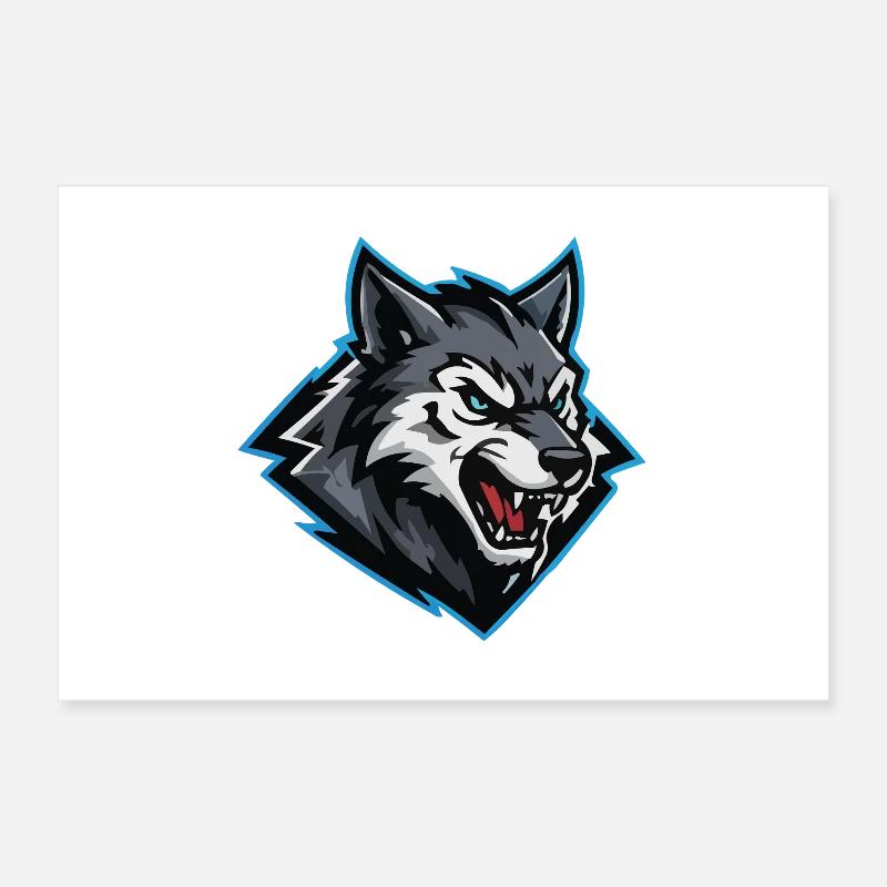 Wolf Attack Logo Poster 12" x 8" (30x20 cm)