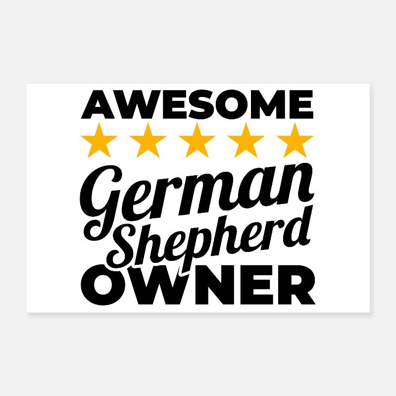 Best German Shepherd Owner Poster 12" x 8" (30x20 cm)