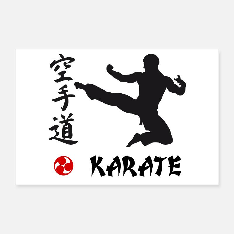 Karate schwarz Poster 30x20 cm