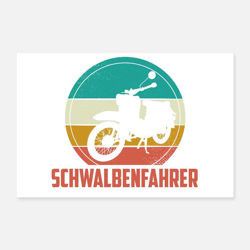 Schwalbe Moped Mofa DDR Schwalbenfahrer Geschenk Poster 30x20 cm