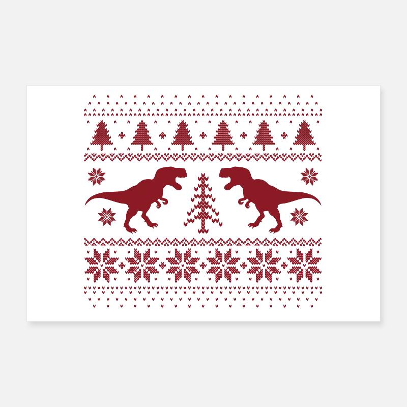 Pull de Noël en forme de dinosaure Poster 30 x 20 cm