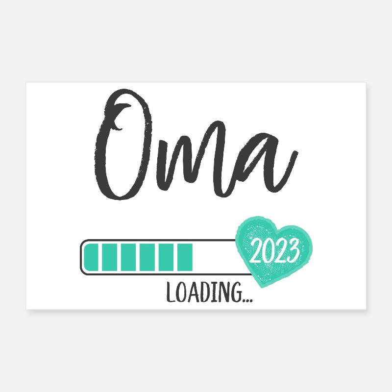 Oma Loading 2023 Herz Junge Werdende Großmutter Poster 30x20 cm
