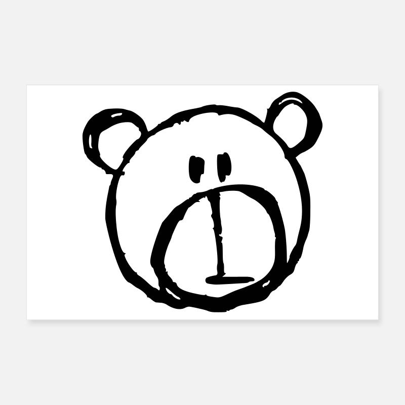 Simple Teddy Bear Dessin Team Teddi Poster 30 x 20 cm