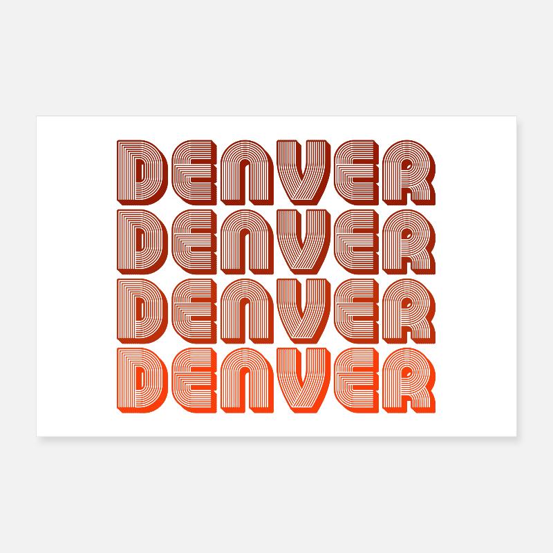 Denver Retro Blockschrift Poster 30x20 cm