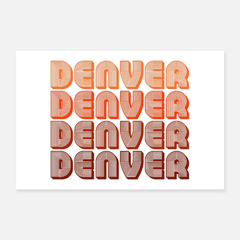 Denver Gradient Retro Muster Poster 30x20 cm