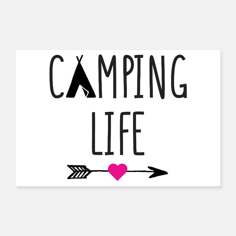 La vie en camping Poster 30 x 20 cm