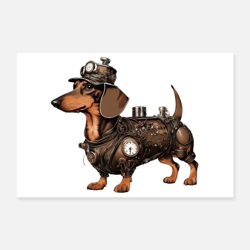 Le teckel Steampunk | Teckel Poster 30 x 20 cm