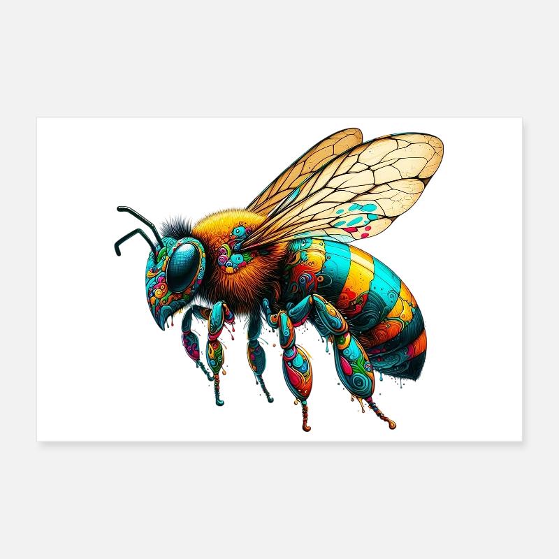 Bee Poster 12" x 8" (30x20 cm)