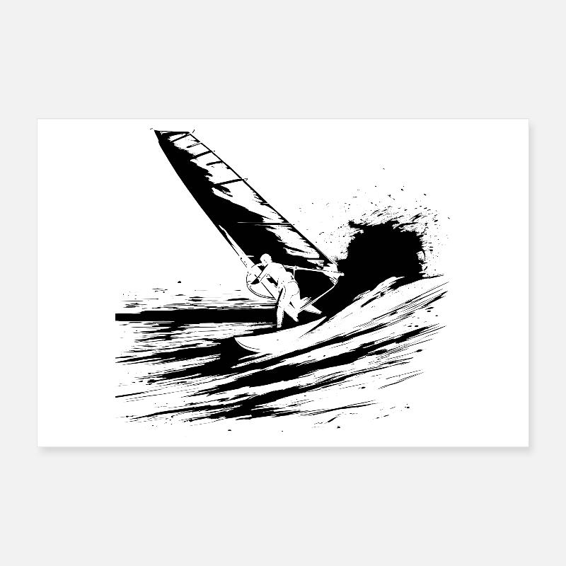 Planche à voile Poster 30 x 20 cm