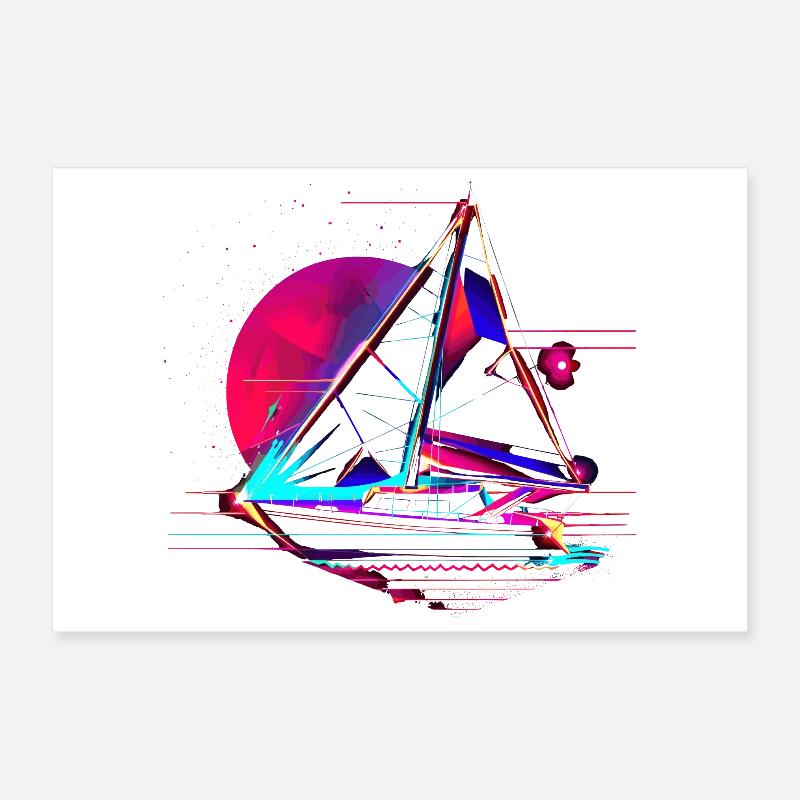 Dessin de voilier à l’ancienne Poster 30 x 20 cm