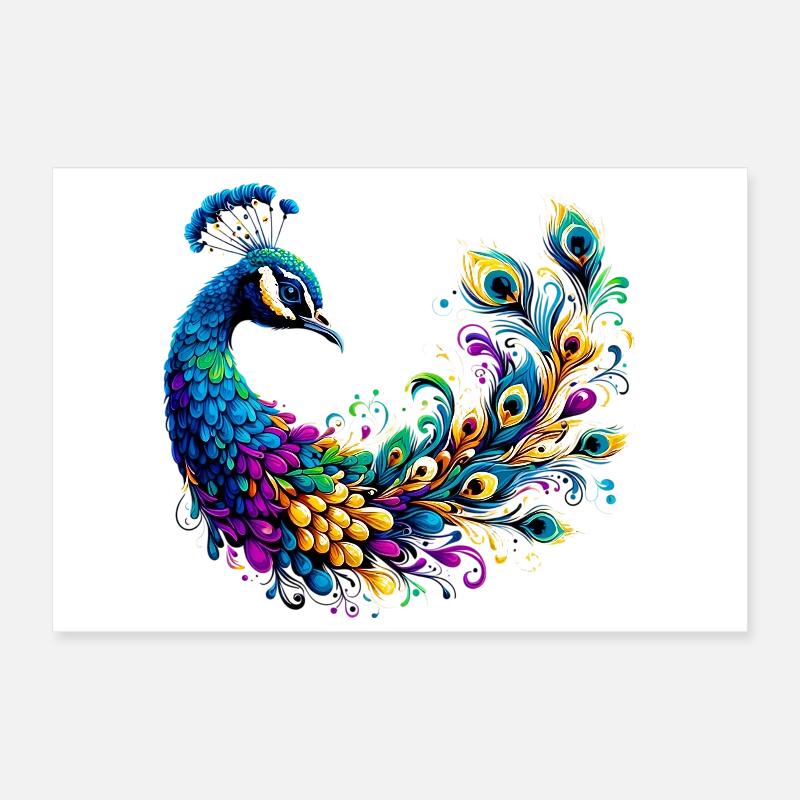 Peacock Poster 12" x 8" (30x20 cm)