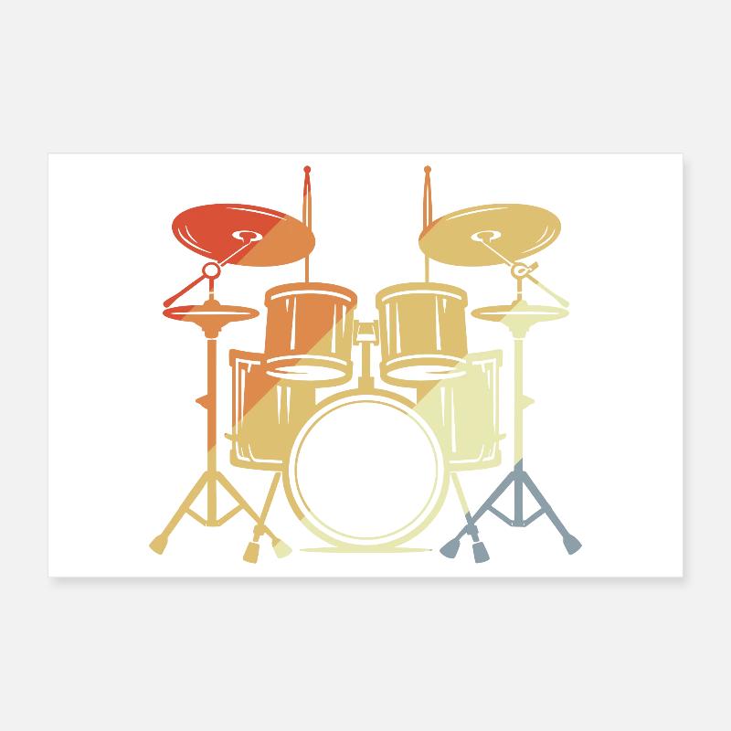 Drum Set Vintage Look Poster 30x20 cm