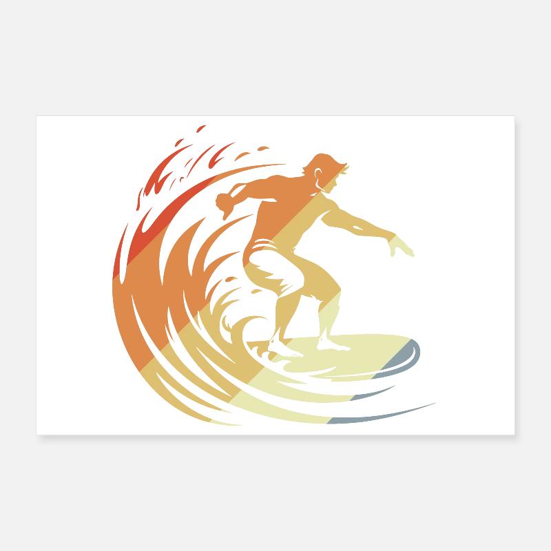 Retro Surfer Poster 30x20 cm