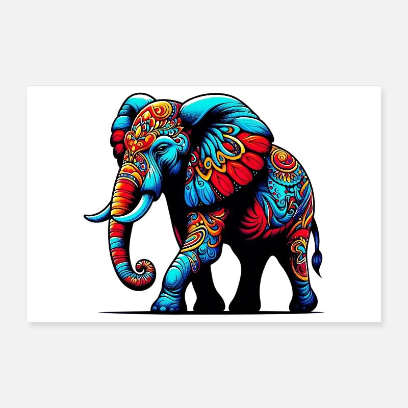 Éléphant Poster 30 x 20 cm