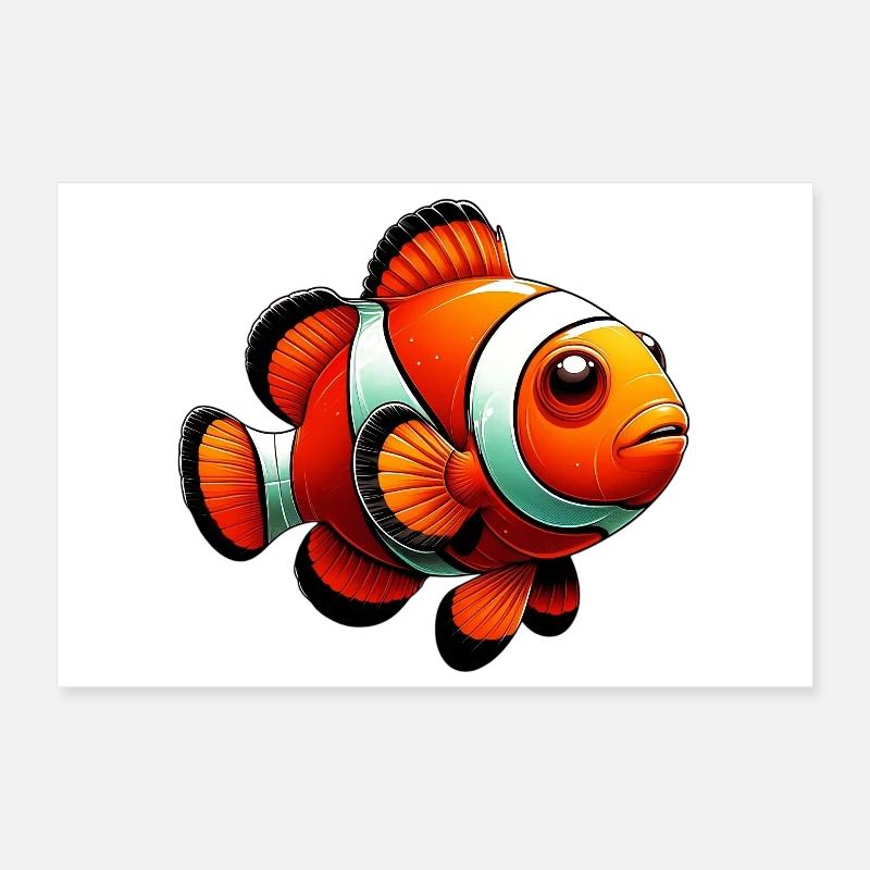 Poisson-clown Poster 30 x 20 cm
