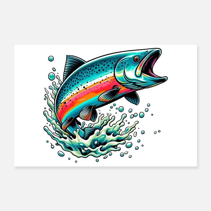 Salmon Poster 12" x 8" (30x20 cm)