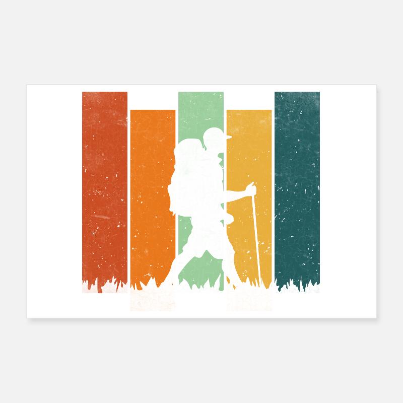 Randonnée rétro Poster 30 x 20 cm