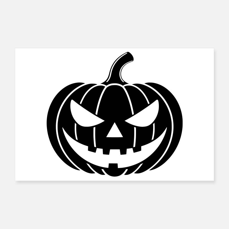 Pumpkin Horror Illustration Poster 12" x 8" (30x20 cm)