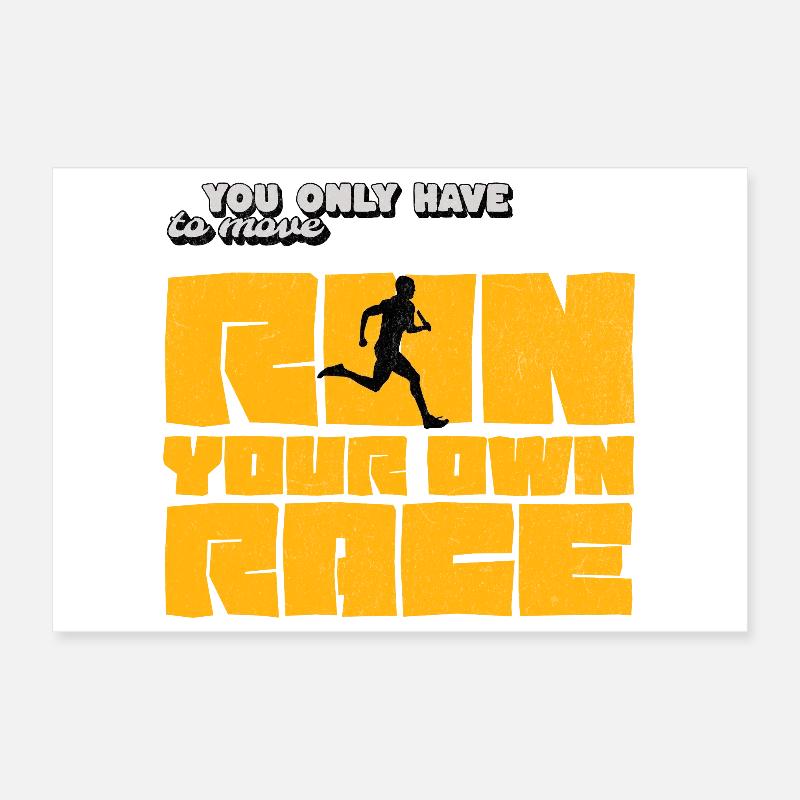 Courez votre propre course – Motivation Shirt Running Poster 30 x 20 cm