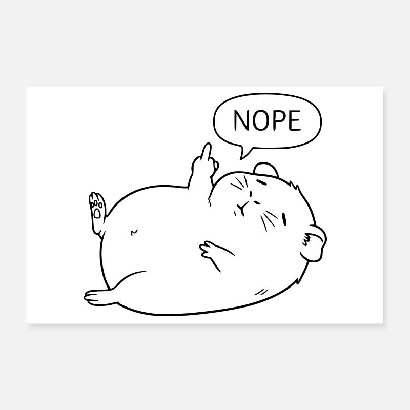 Nope Meerschweinchen | Süßes Statement Design Poster 30x20 cm