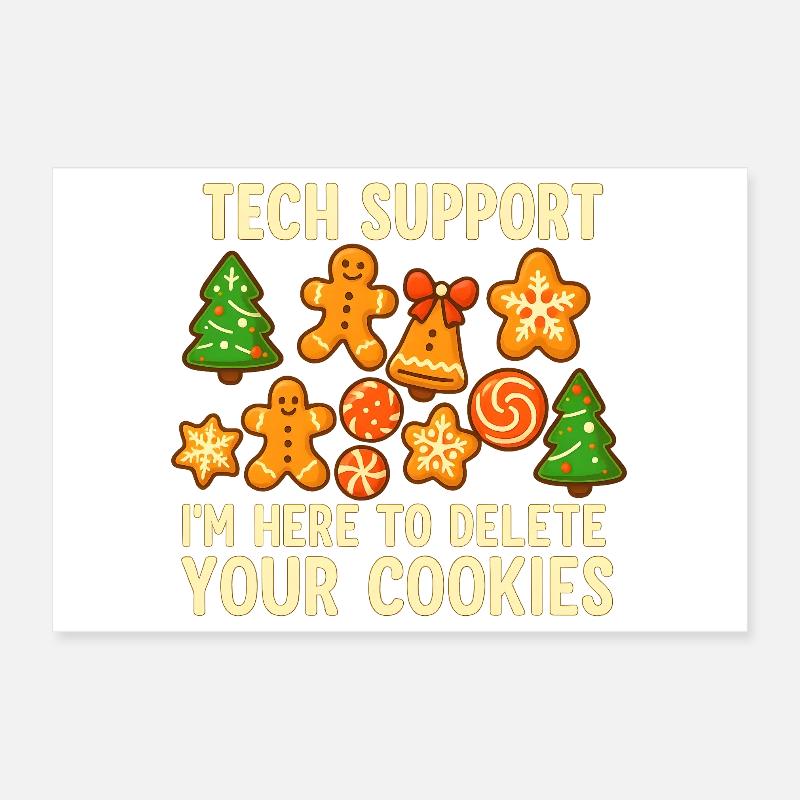 Support technique Cookie Noël Mème Poster 30 x 20 cm