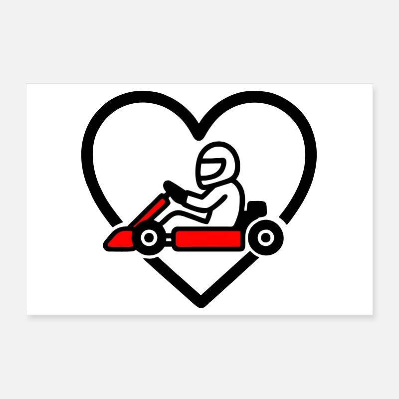 Karting Heart – Leidenschaft und Geschwindigkeit Poster 30x20 cm
