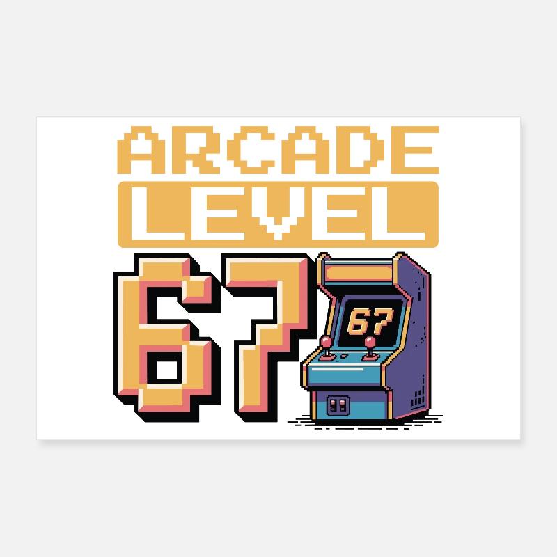 Arcade Level 67 Pixel Art Poster 30x20 cm
