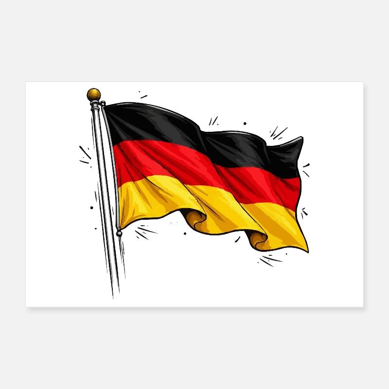 Drapeau allemand Poster 30 x 20 cm