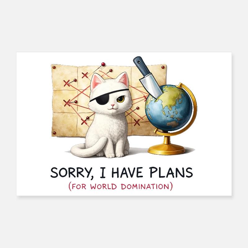 Evil Cat Weltbeherrschungs-Pläne Poster 30x20 cm