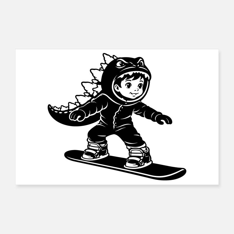 Snowboard Dragon Boy Poster 30x20 cm