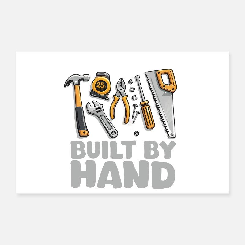 Fabriqué à la main – Illustration d’outils Poster 30 x 20 cm