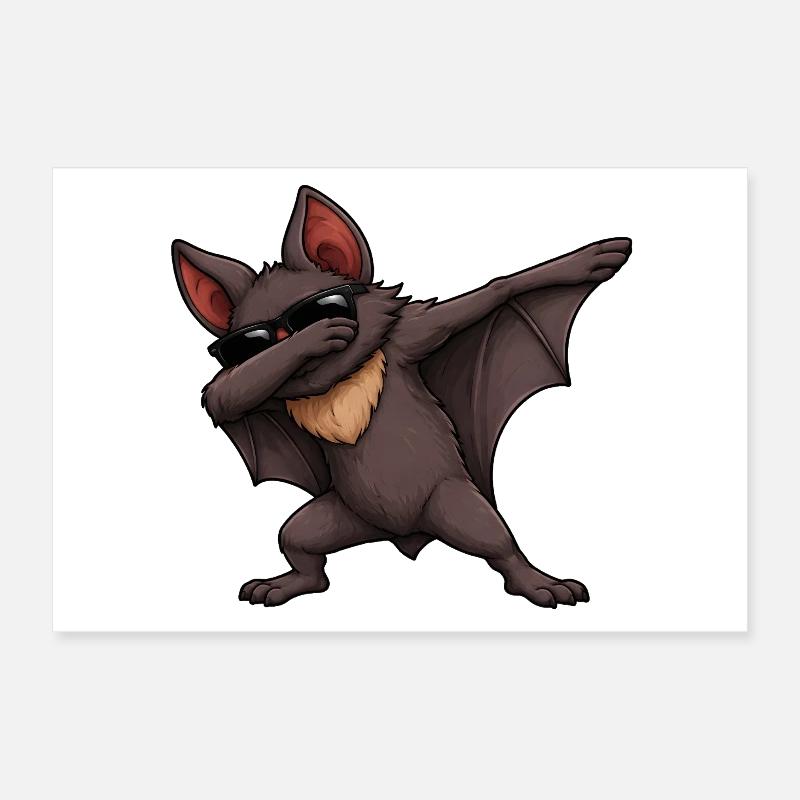 Dabbing Bat Poster 12" x 8" (30x20 cm)