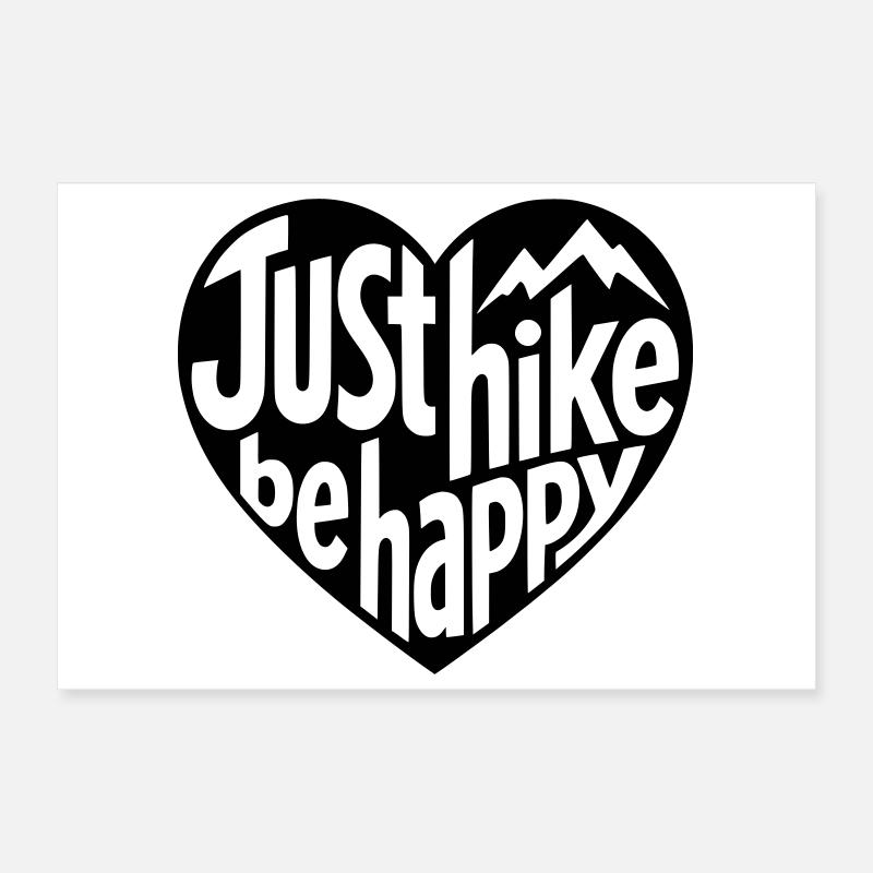 Wander-Design - Juste marcher, sois heureux, Herz Poster 30 x 20 cm