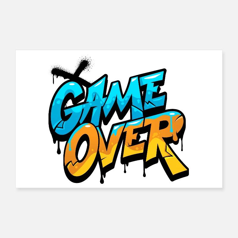 Game Over Graffiti Éclat Poster 30 x 20 cm