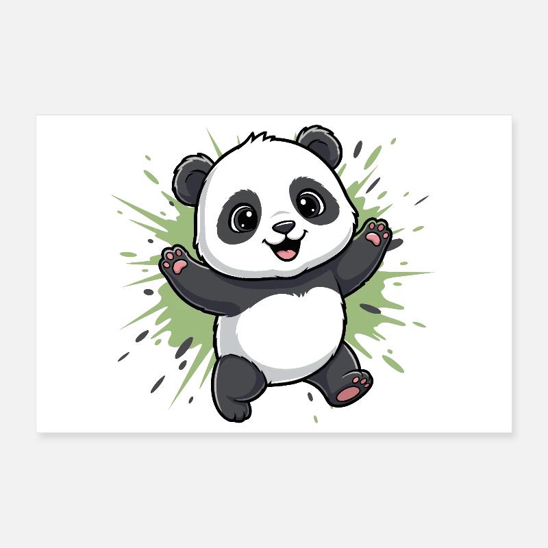 Kuschelpanda Spritz Hintergrund Poster 30x20 cm