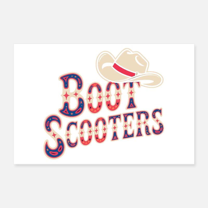 Boot Scooters Western Rodeo Poster 30x20 cm