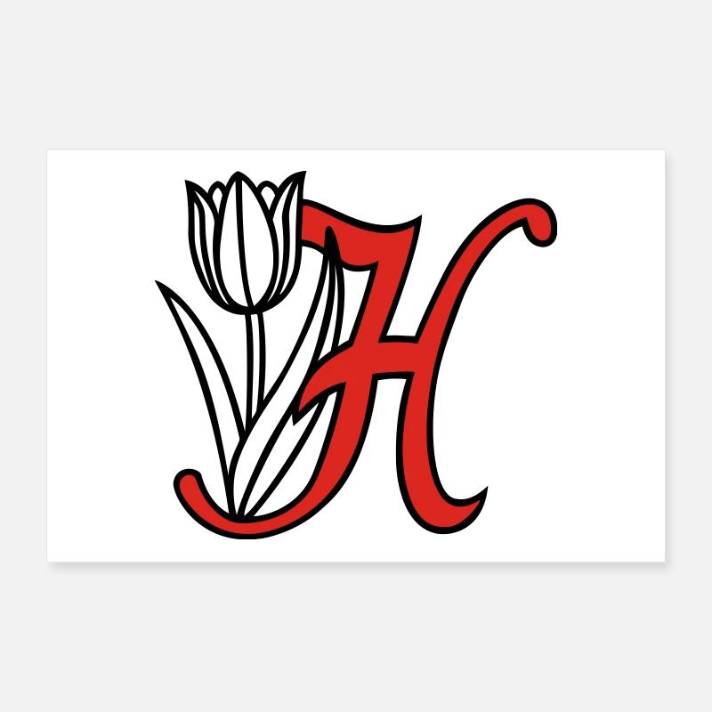 Buchstabe, Initiale, Blume Poster 30x20 cm