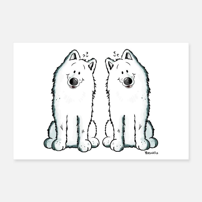 Samoyed Team Poster 12" x 8" (30x20 cm)