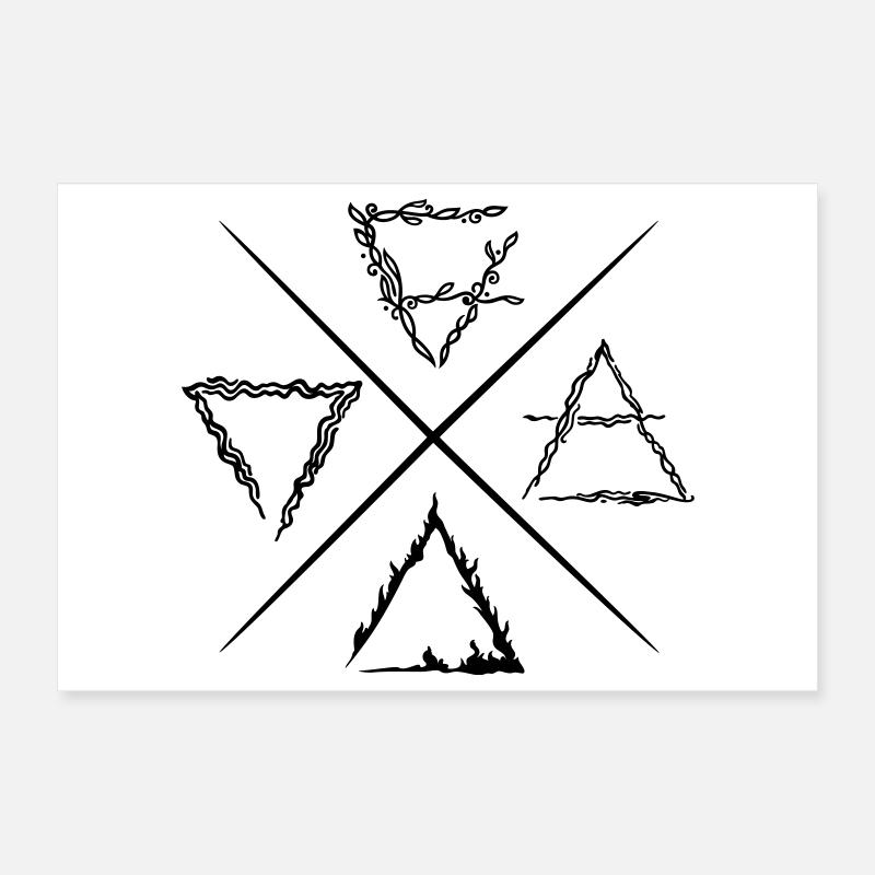 Quatre éléments symboles Poster 30 x 20 cm