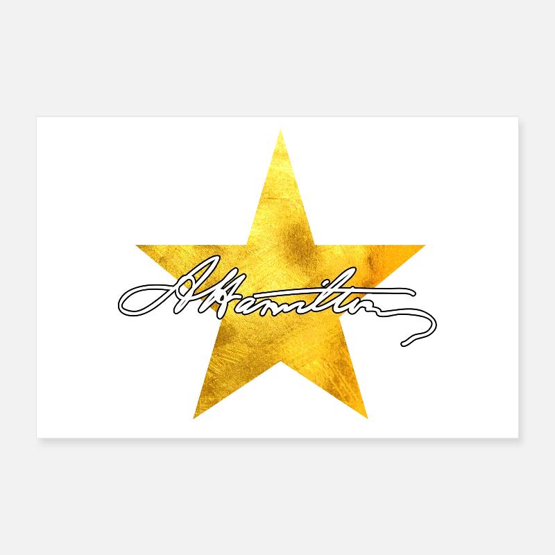 Hamilton Gold Star Poster 30x20 cm