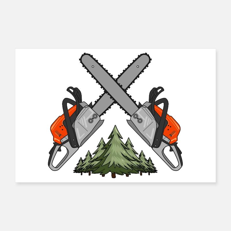 Tronçonneuse Cross Forest Poster 30 x 20 cm