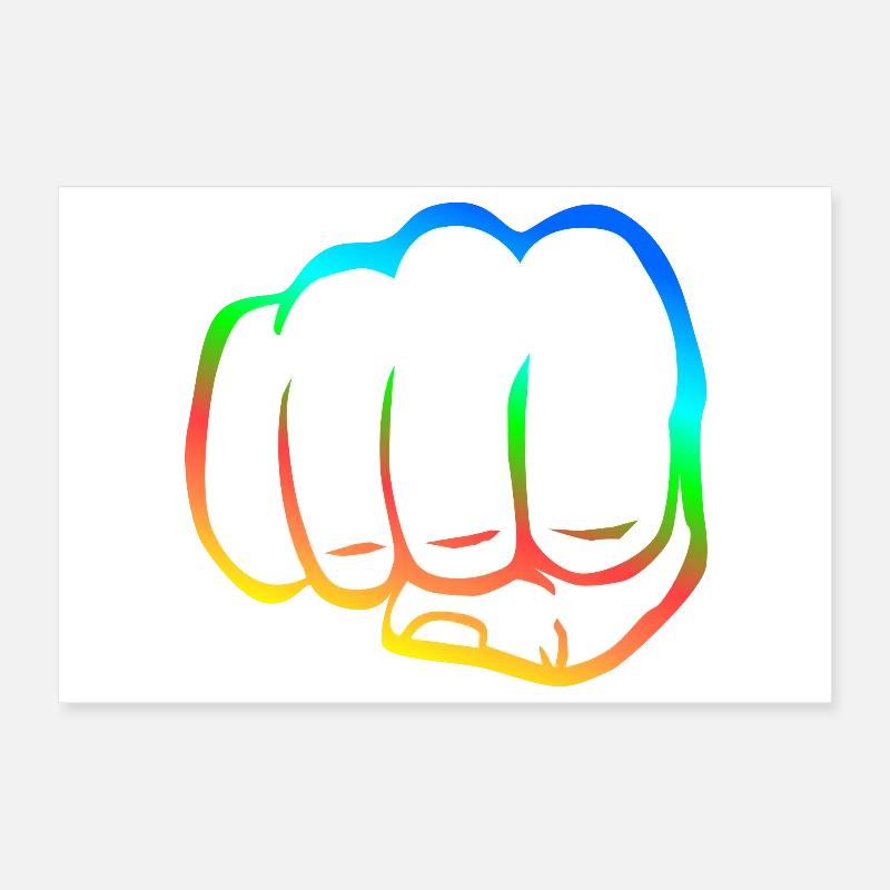 Poing serré coloré poing bosse cool symbole de logo cool Poster 30 x 20 cm