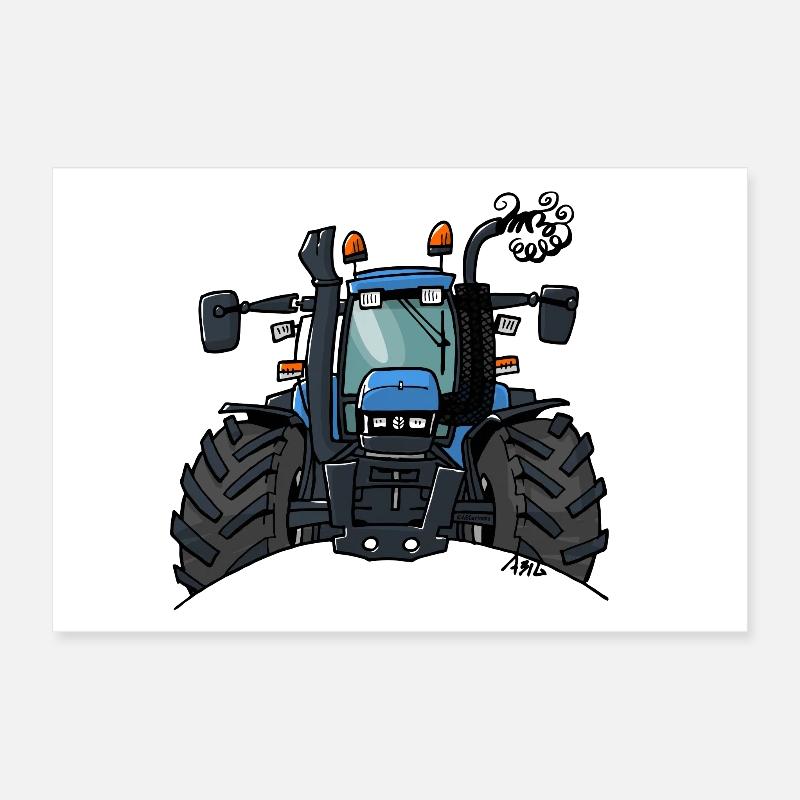 0448 BlueTractor TS115 Poster 30 x 20 cm