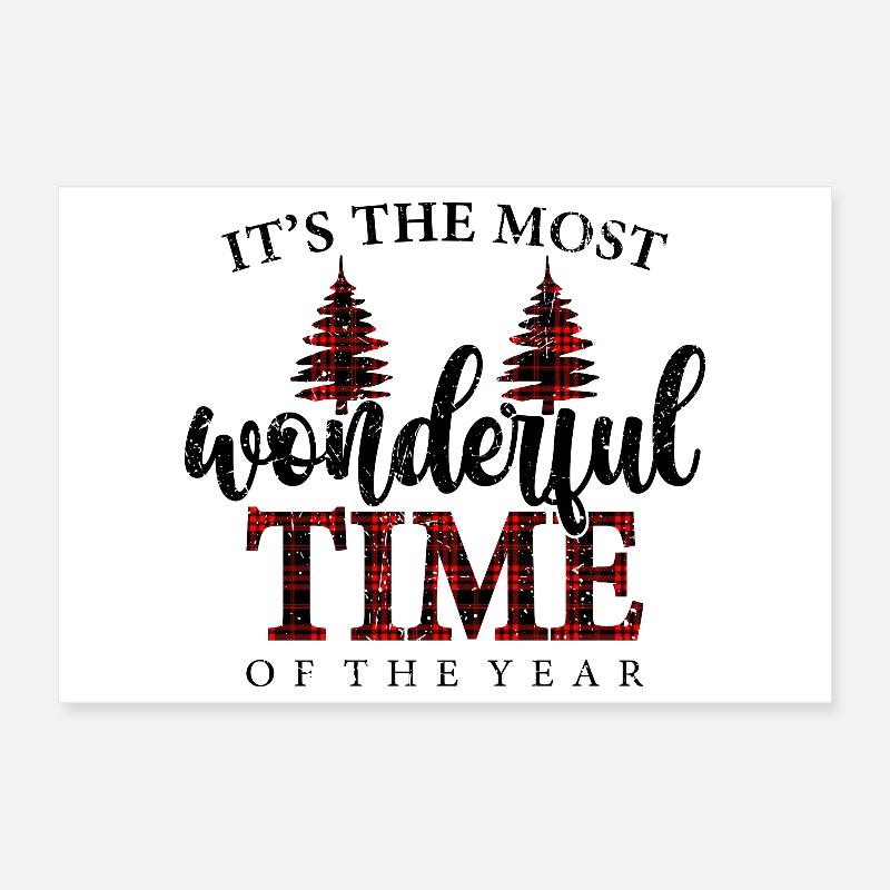 Time Plaid Trees Poster 12" x 8" (30x20 cm)