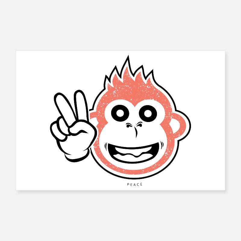 Peace monkey Poster 12" x 8" (30x20 cm)