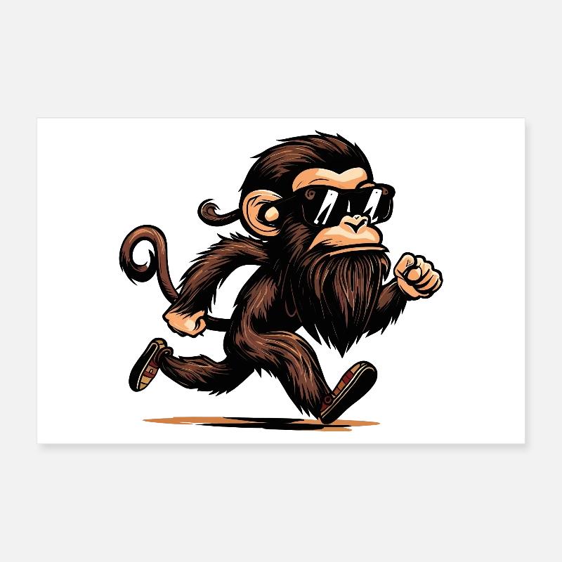 Laufender Affe Poster 30x20 cm