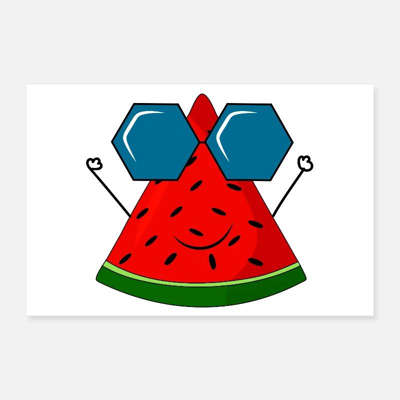 summer, watermelon, sun Poster 12" x 8" (30x20 cm)