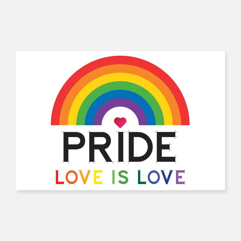 Pride - Love is Love. Poster 12" x 8" (30x20 cm)