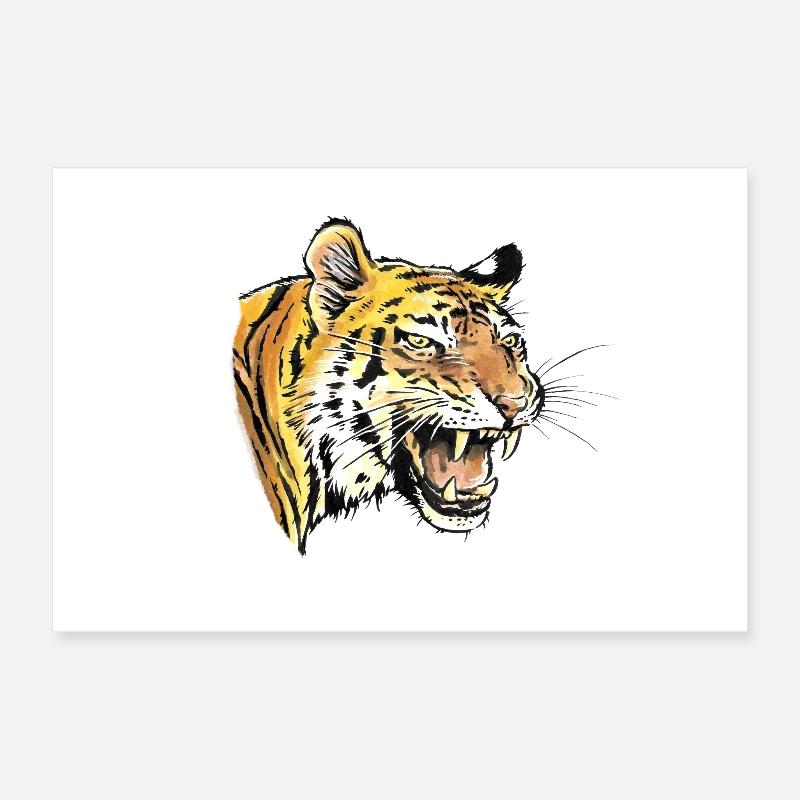 Tiger Portrait Poster 12" x 8" (30x20 cm)