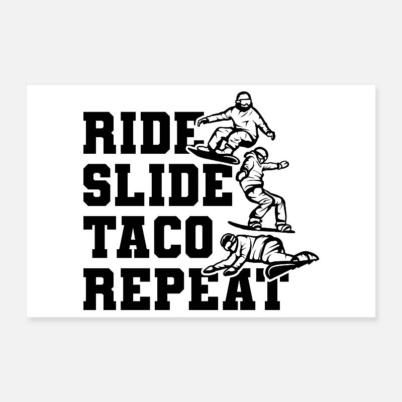 Ride Slide Taco Répétition Poster 30 x 20 cm